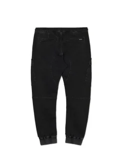 Szare jeansy jogger z kieszeniami cargo