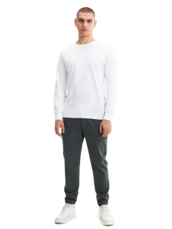 Szare joggery basic z kieszeniami cargo