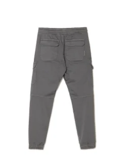 Szare joggery basic z kieszeniami cargo
