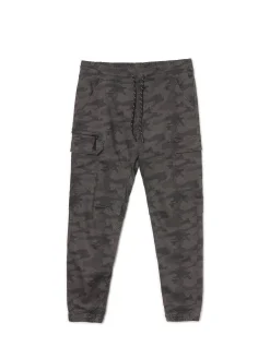 Szare joggery basic z kieszeniami cargo