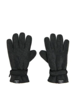 Szare rękawiczki z karabińczykiem