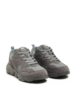 Szare sneakersy z odblaskowymi elementami