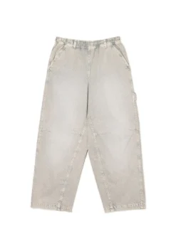 Szare spodnie baggy z wysokim stanem