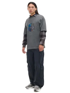 Szare spodnie loose z kieszeniami cargo