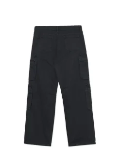 Szare spodnie loose z kieszeniami cargo