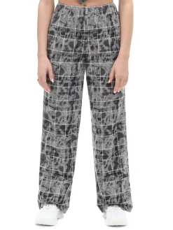 Szare spodnie w marmurkową kratę