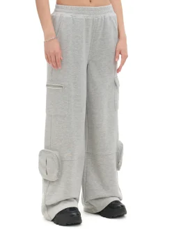 Szare spodnie z kieszeniami cargo