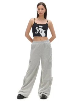 Szare spodnie z kieszeniami cargo