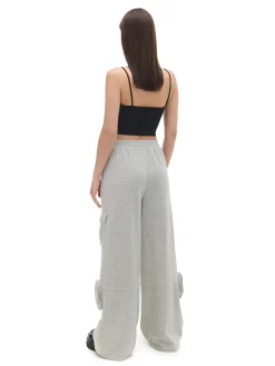 Szare spodnie z kieszeniami cargo