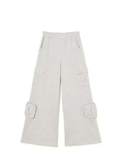 Szare spodnie z kieszeniami cargo