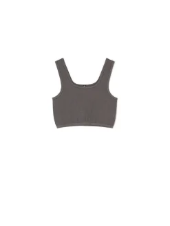 Szary crop top na ramiączkach