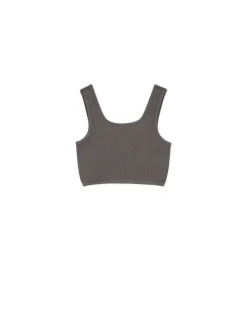 Szary crop top na ramiączkach