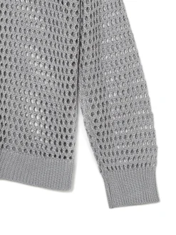 Szary siatkowy sweter