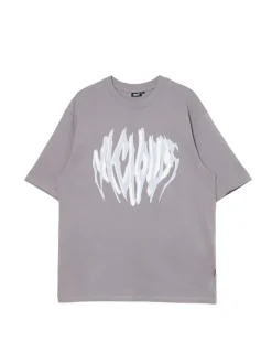 Szary T-shirt z art printem