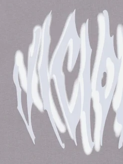 Szary T-shirt z art printem