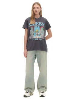 Szary T-shirt z nadrukiem Queen