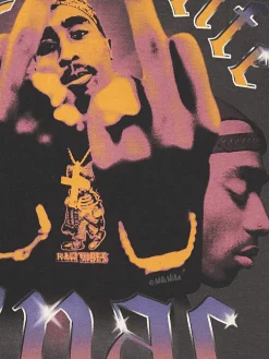 Szary T-shirt z nadrukiem Tupac UNISEX