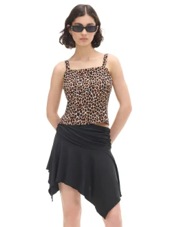 Top na ramiączkach w panterkę