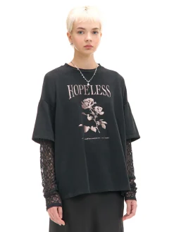 T-shirt z ażurowymi rękawami