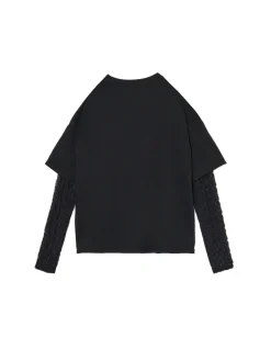 T-shirt z ażurowymi rękawami