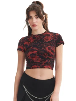 T-shirt z motywem smoków all over