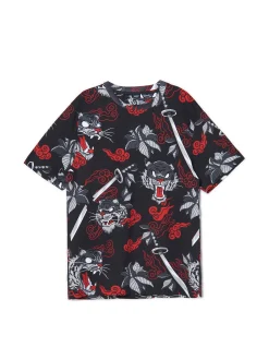 T-shirt z wielokolorowym nadrukiem