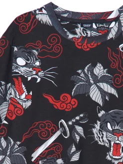 T-shirt z wielokolorowym nadrukiem