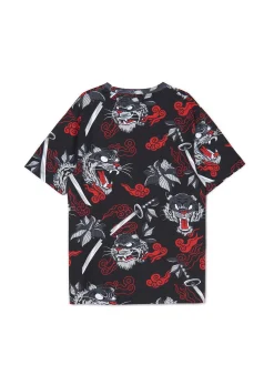 T-shirt z wielokolorowym nadrukiem