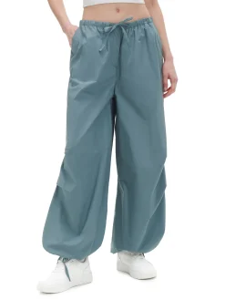 Turkusowe spodnie wide leg