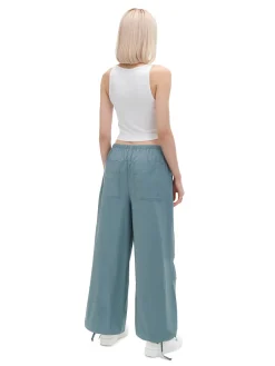 Turkusowe spodnie wide leg