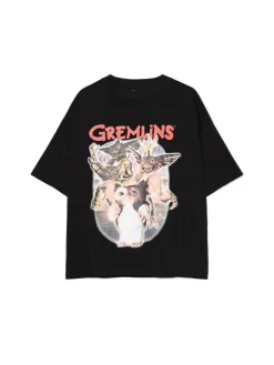 Świąteczna czarna koszulka z Gremlinami