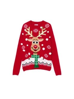 Świąteczny sweter z reniferem