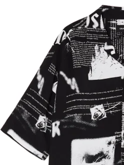 Wzorzysta koszula z kołnierzykiem