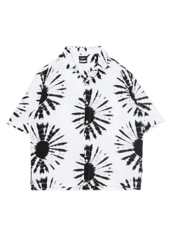 Wzorzysta koszula z krótkim rękawem