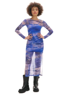 Wzorzysta sukienka midi