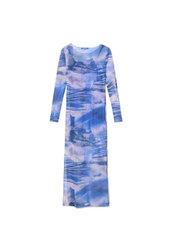 Wzorzysta sukienka midi