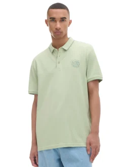 Zielona koszulka polo z haftem