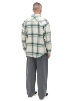 Zielona kraciasta koszula z domieszką wełny