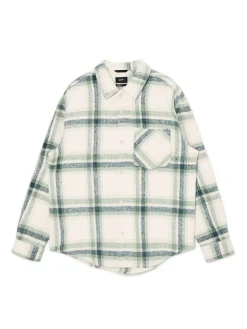 Zielona kraciasta koszula z domieszką wełny