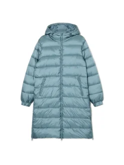 Zielony płaszcz puffer z kapturem