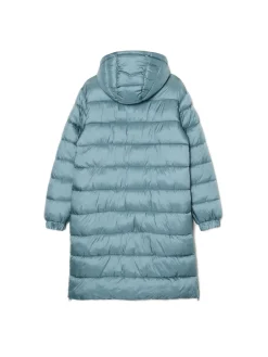 Zielony płaszcz puffer z kapturem