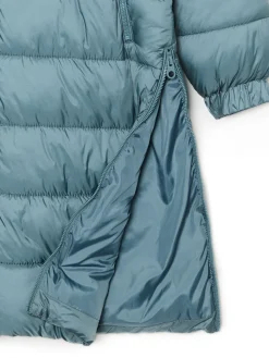 Zielony płaszcz puffer z kapturem